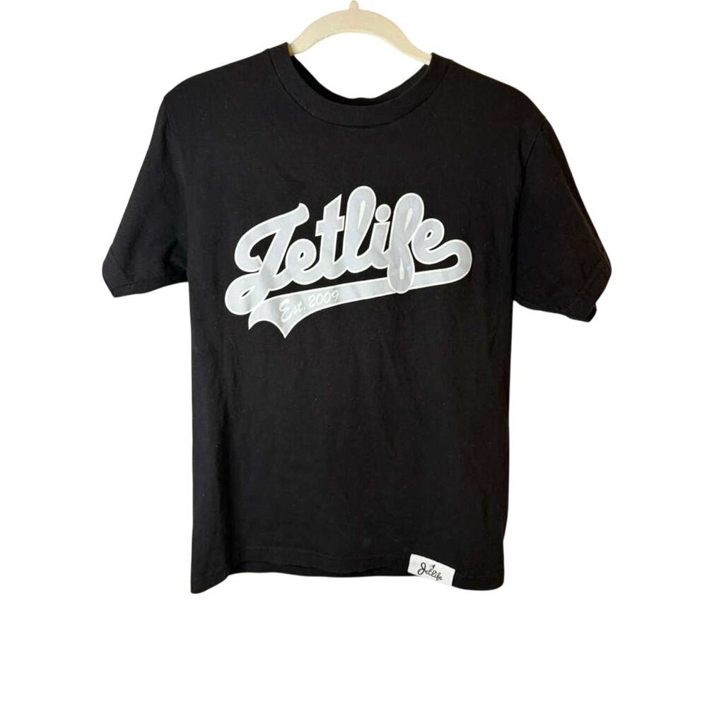 JET LIFE Home Plate Short Sleeve Tee BLACK/GRAY sz. small